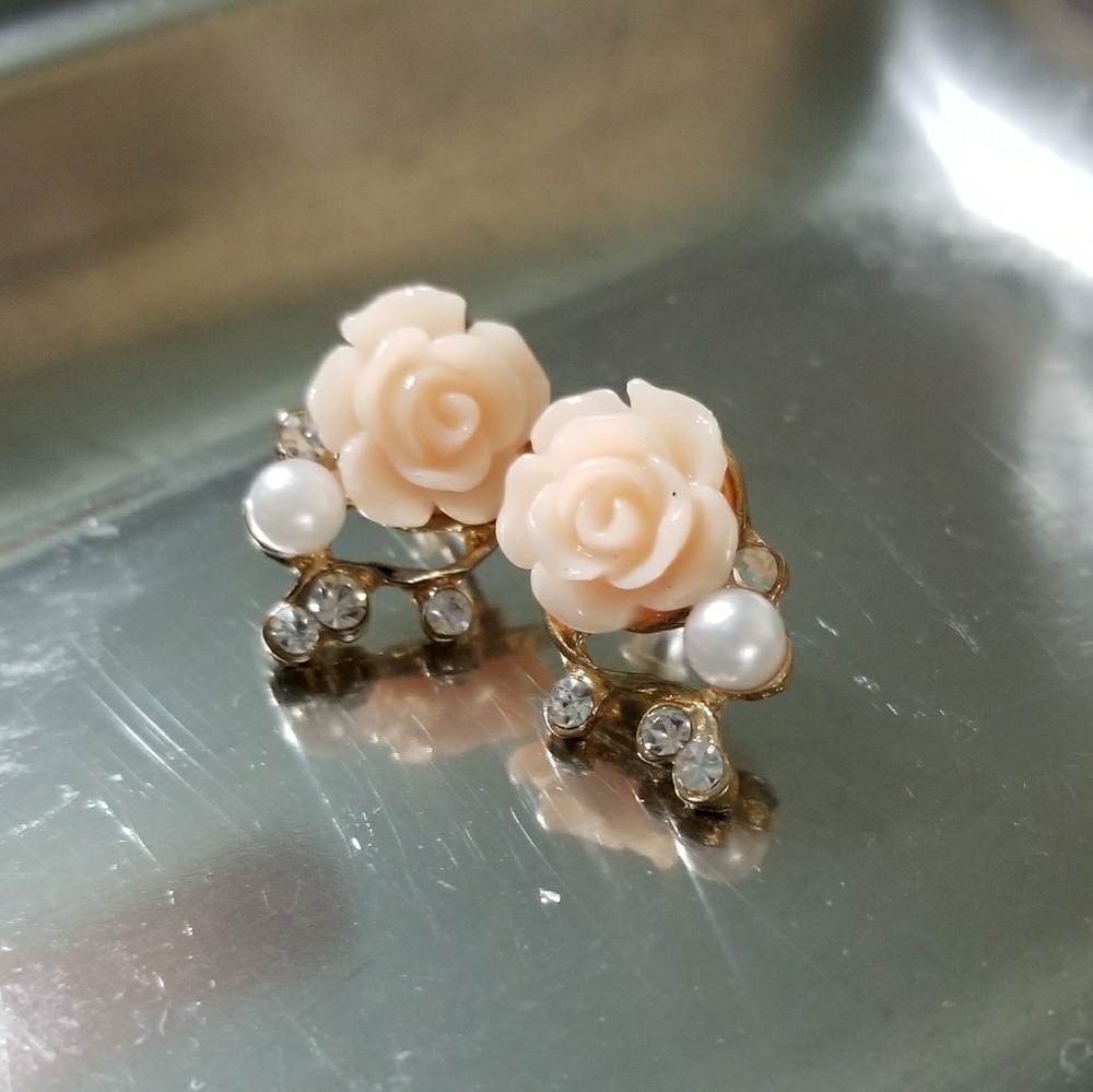 "Blushing Rose" Earrings